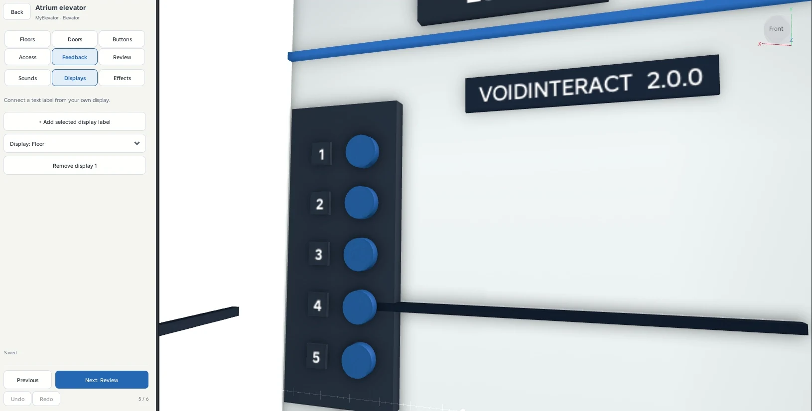 Connect a TextLabel in your own panel to show the floor, direction or status.